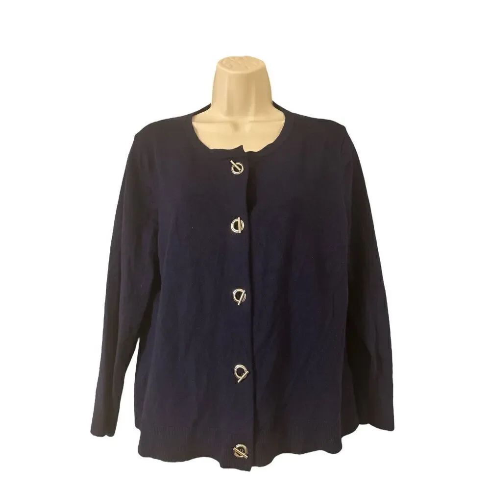 Philosophy Republic Sweater Women’s Size XL Cardigan Navy Silver Toggles